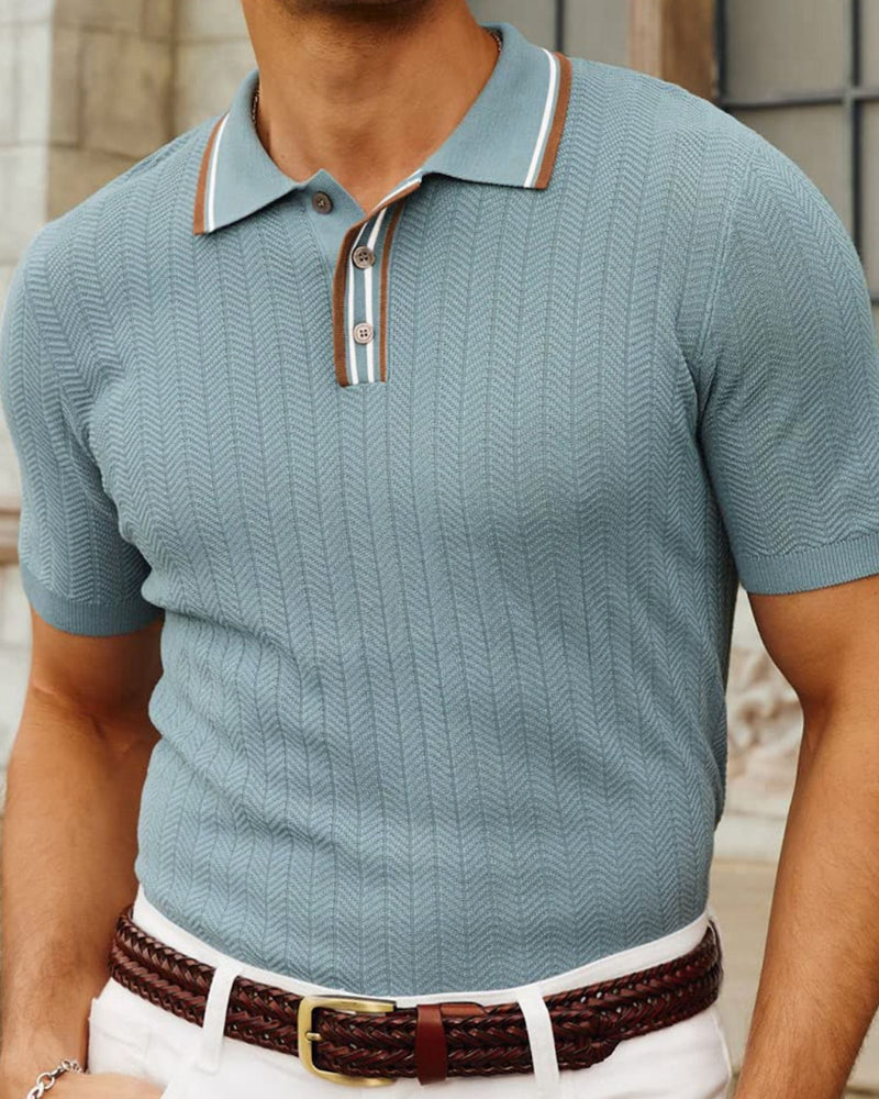 Jude Sleek Knit Polo - Refined Comfort with Contrast Detailing