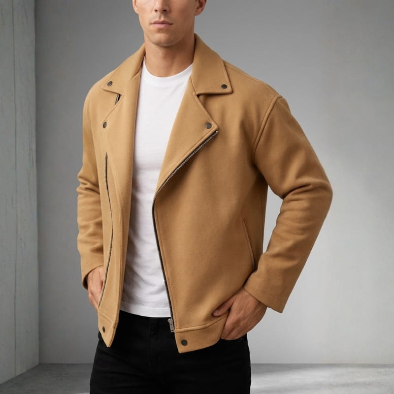 Alfie Men’s Wool Biker Jacket