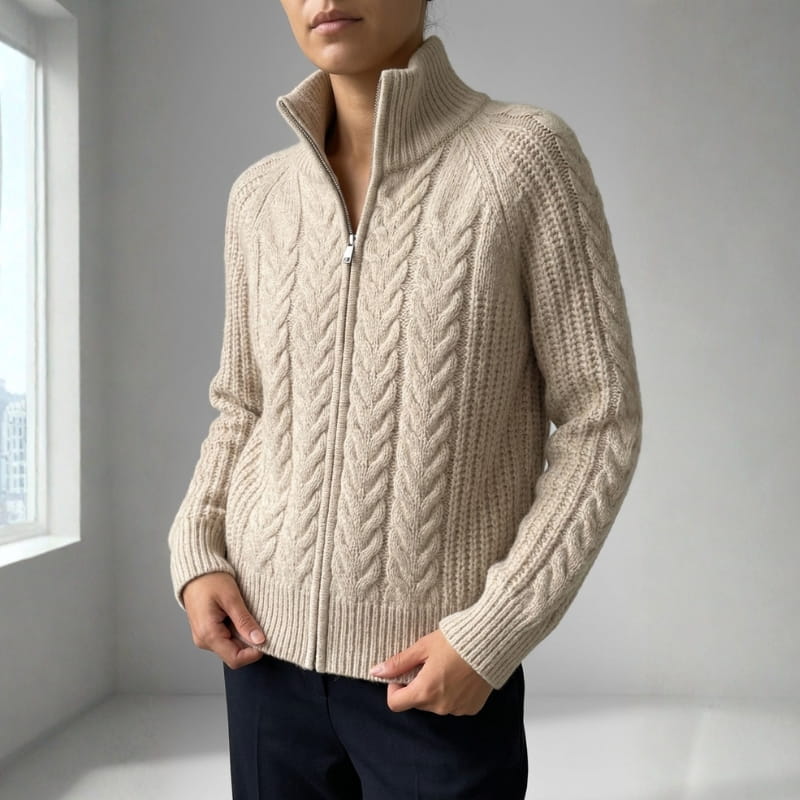 Sienna Women’s Wool Zip Knit Cardigan