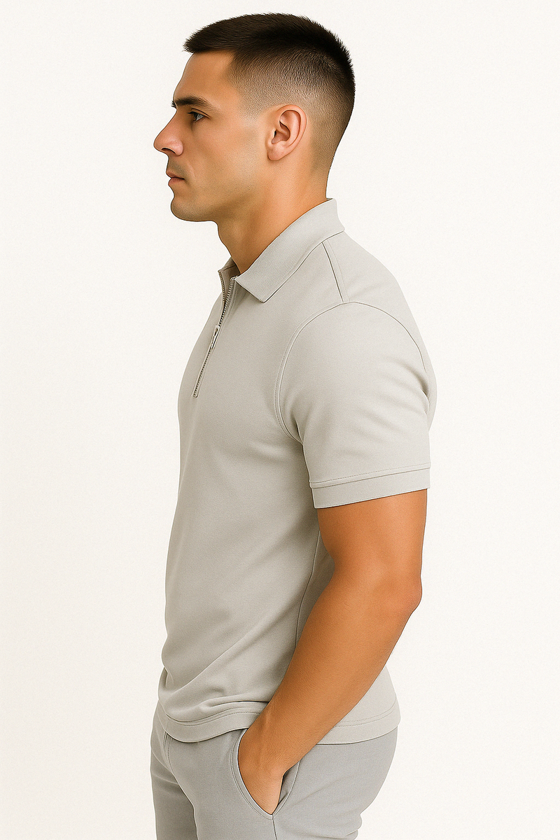 Dario Mid-Zip Polo - Slim-Fit Knit Polo with Modern Half-Zip Styling