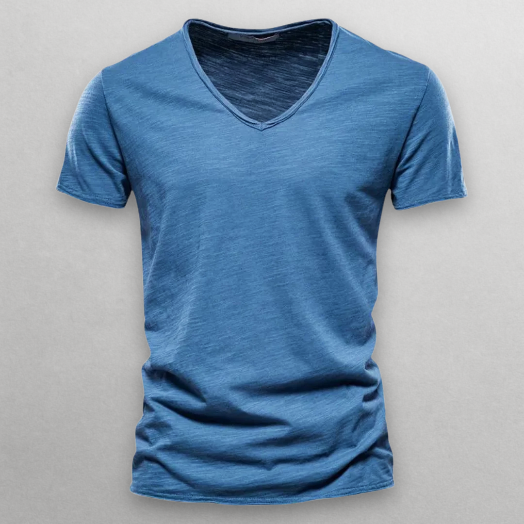 Kyoto Slim Fit V-Neck T-Shirt – Soft Premium Cotton for Everyday Style 0