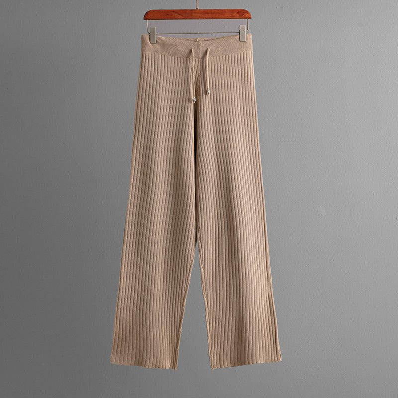 Natalia Women’s Ribbed Lounge Set – Cotton-Blend Hoodie & Drawstring Pants