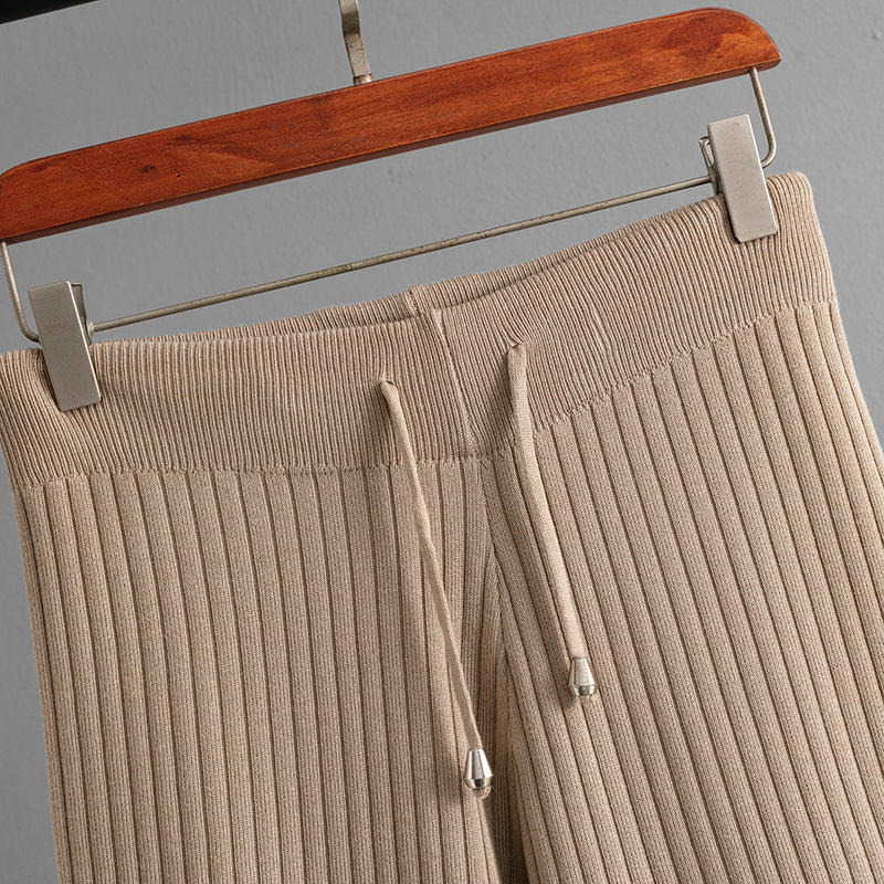 Natalia Women’s Ribbed Lounge Set – Cotton-Blend Hoodie & Drawstring Pants