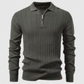 Santino Men’s Half-Zip Knit Sweater – Viscose Blend with Cable Texture