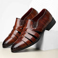 Barcelona Slip-On Sandals – High-Shine Vegan Leather Men’s Sandals