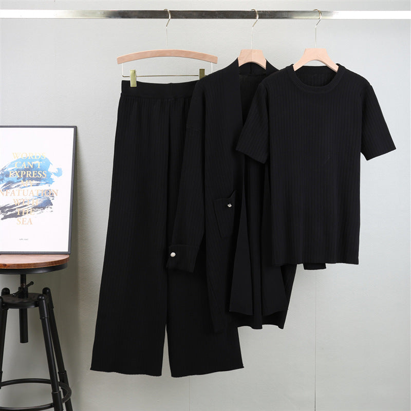 Evelina Ribbed Lounge Set – Poly-Viscose Relaxed Fit Women’s Outfit