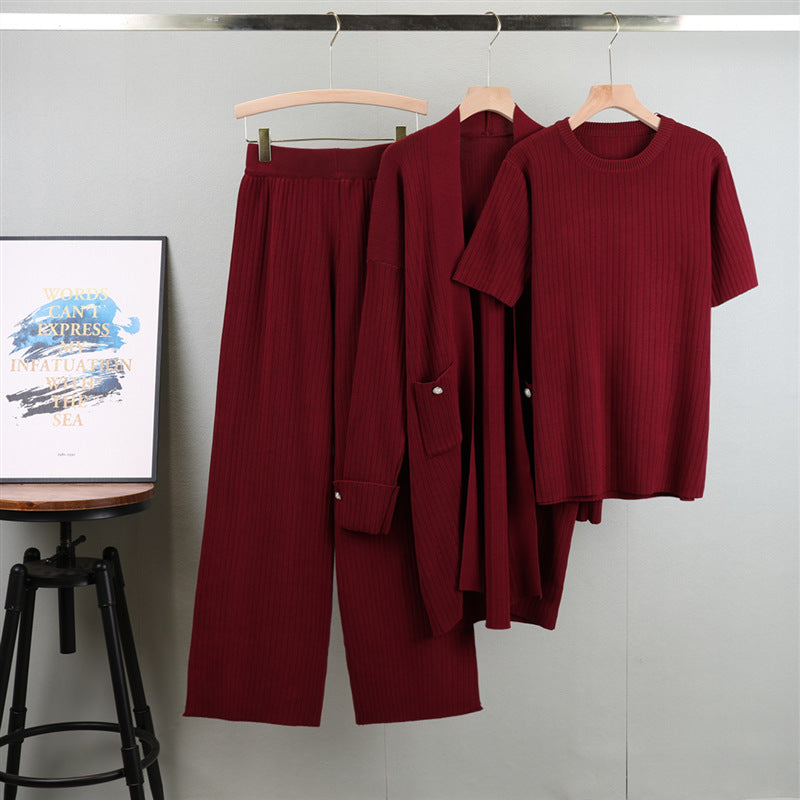 Evelina Ribbed Lounge Set – Poly-Viscose Relaxed Fit Women’s Outfit