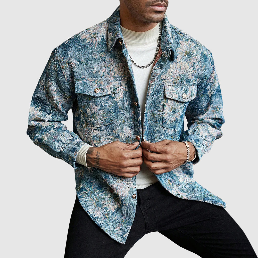 Marco Floral Print Men’s Jacket – Lightweight Casual Outerwear