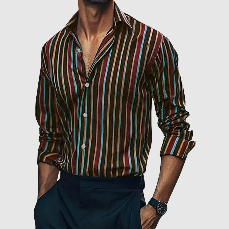 Raleigh Silk Blend Striped Shirt