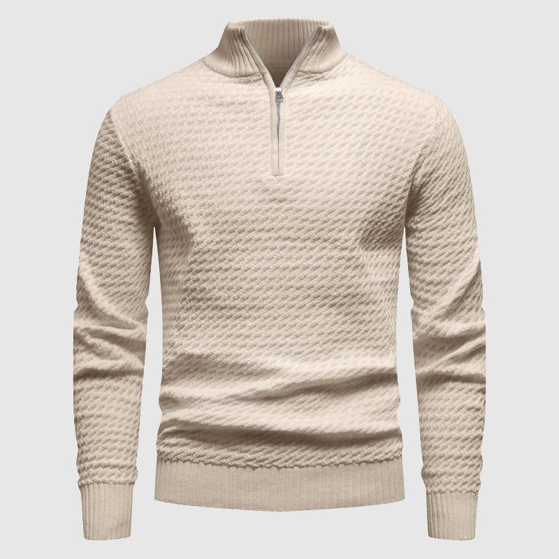Madison Ridge Half-Zip Textured Knit Sweater