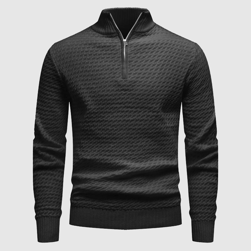 Madison Ridge Half-Zip Textured Knit Sweater