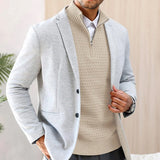 Madison Ridge Half-Zip Textured Knit Sweater