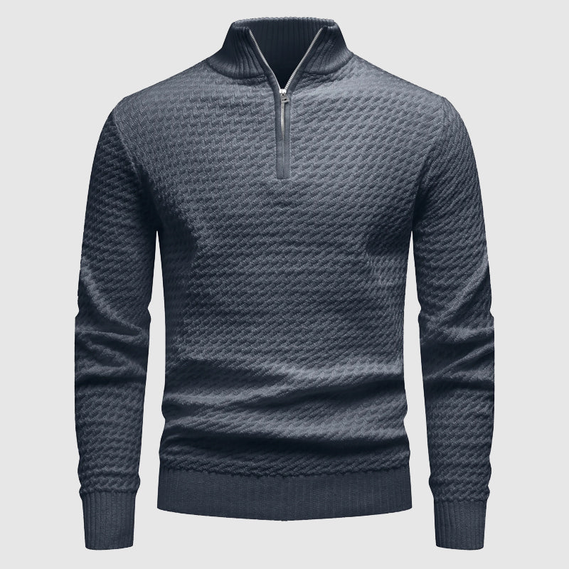 Madison Ridge Half-Zip Textured Knit Sweater