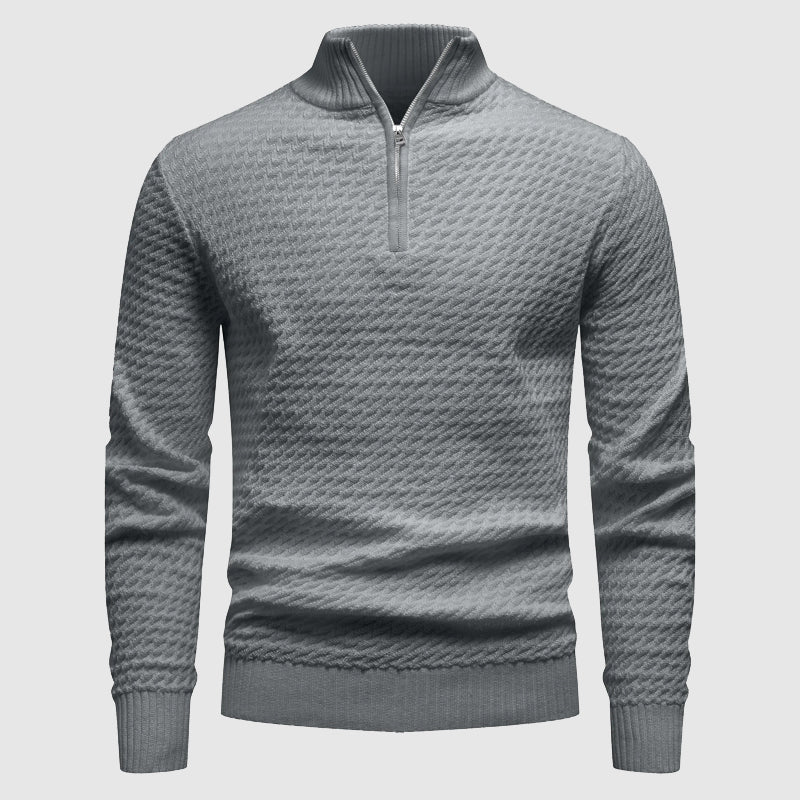 Madison Ridge Half-Zip Textured Knit Sweater
