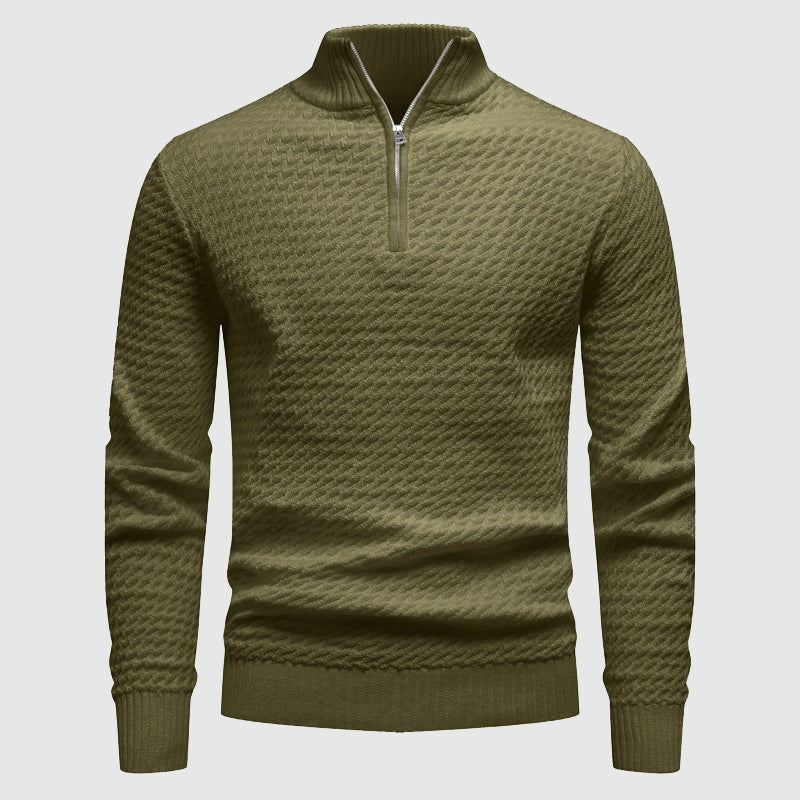 Madison Ridge Half-Zip Textured Knit Sweater