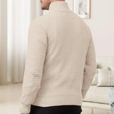 Madison Ridge Half-Zip Textured Knit Sweater