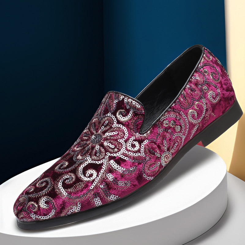 Avery Prestige Embroidered Velvet Loafers