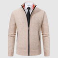 Lorence Men’s Zip Front Cardigan – Thick Knit Sweater with Structured Design