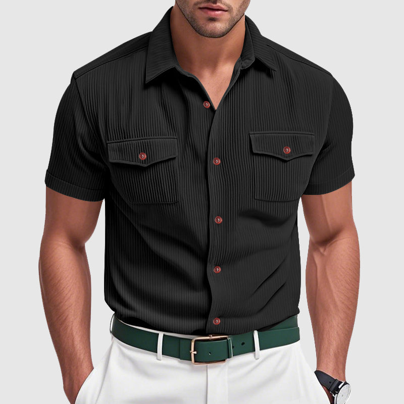Lorenzo Classic Fit Polo Shirt – Durable Poly-Blend with Chest Pockets 1