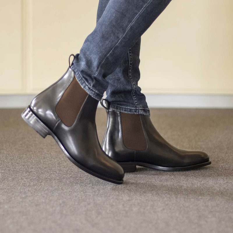 Madrid Premium Black Chelsea Boots for Men – Genuine Leather with Rounded Toe Design 3