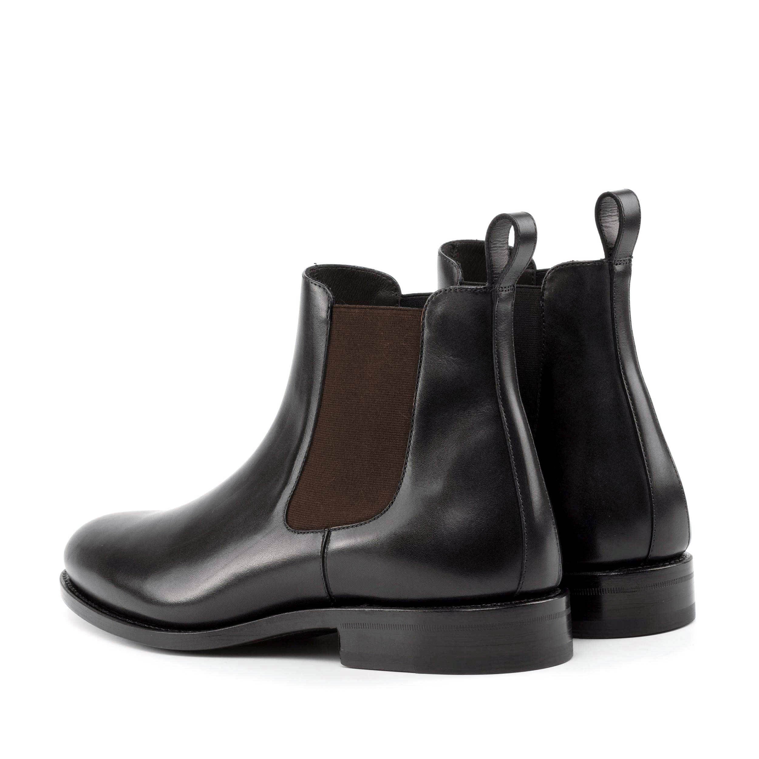 Madrid Premium Black Chelsea Boots for Men – Genuine Leather with Rounded Toe Design 4
