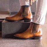 Madrid Premium Black Chelsea Boots for Men – Genuine Leather with Rounded Toe Design 6