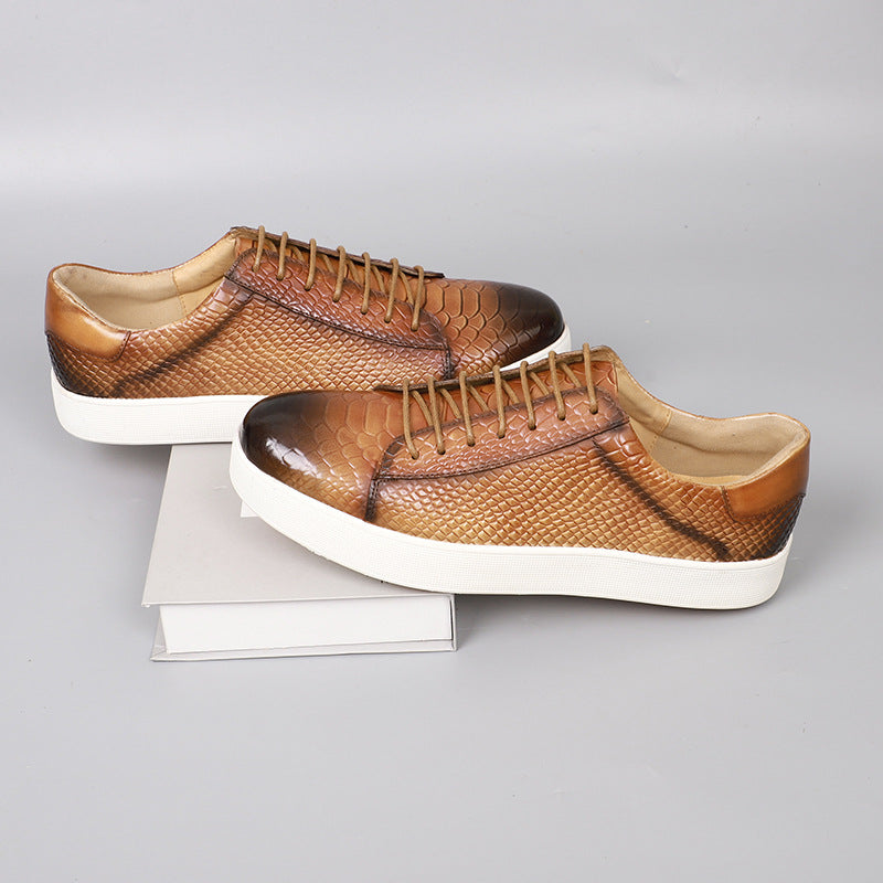 Vincenzo Croc-Embossed Leather Sneakers – Premium Casual Sneakers