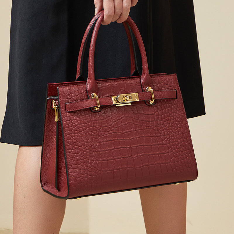 Rani Women’s Handbag – Genuine Leather with Buckle Closure & Crossbody Strap