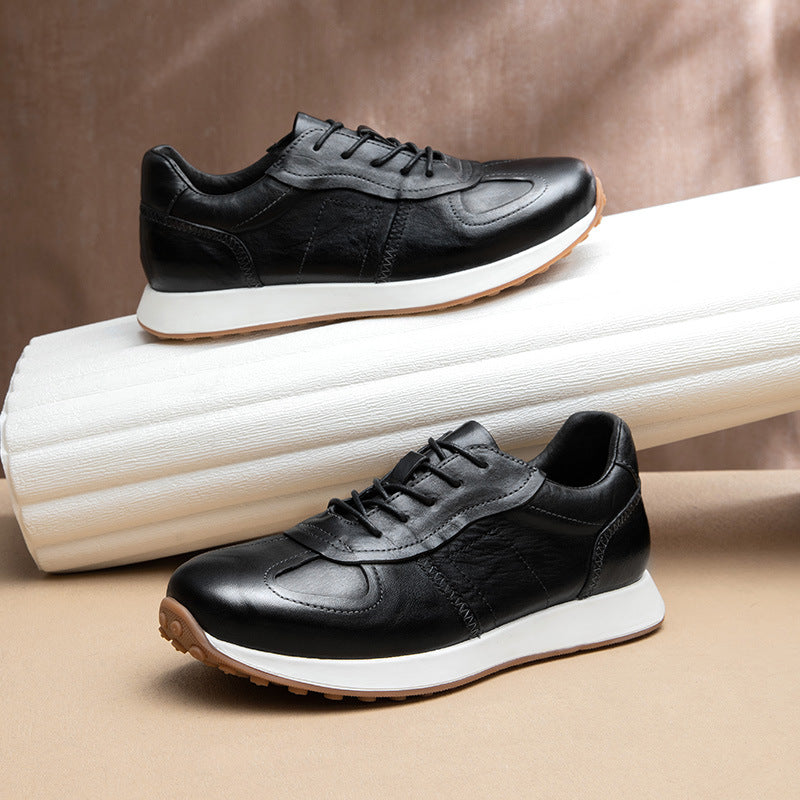 Westfield Italian Cowhide Leather Sneakers — Hand-Stitched Cushioned Casual Footwear
