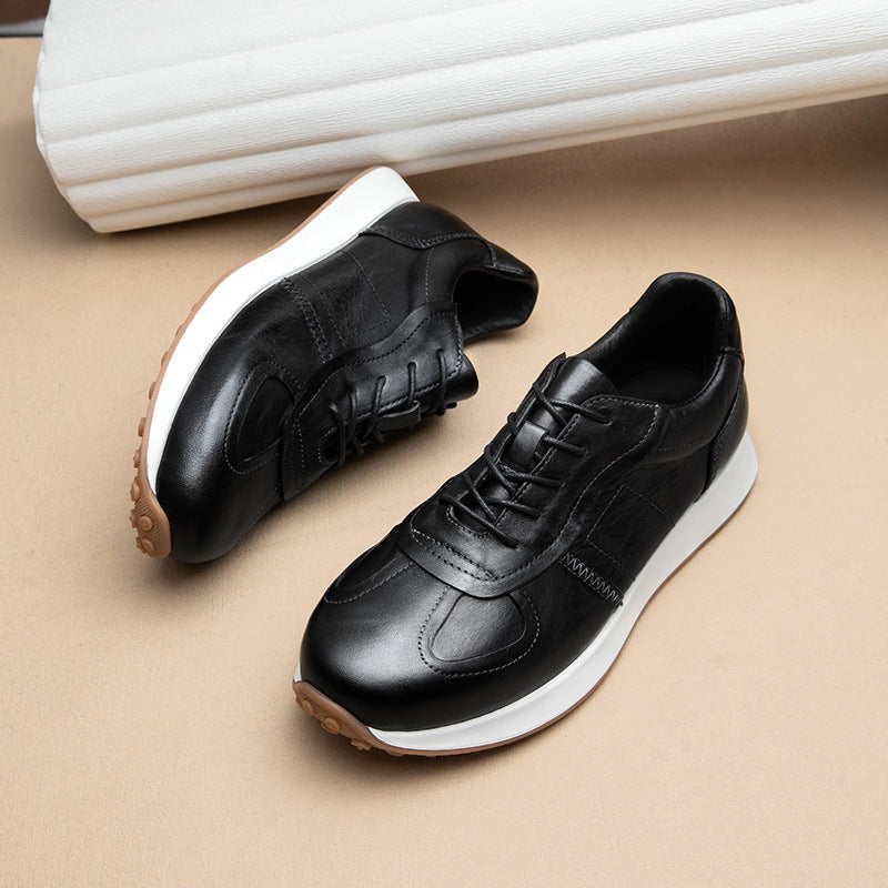 Westfield Italian Cowhide Leather Sneakers — Hand-Stitched Cushioned Casual Footwear