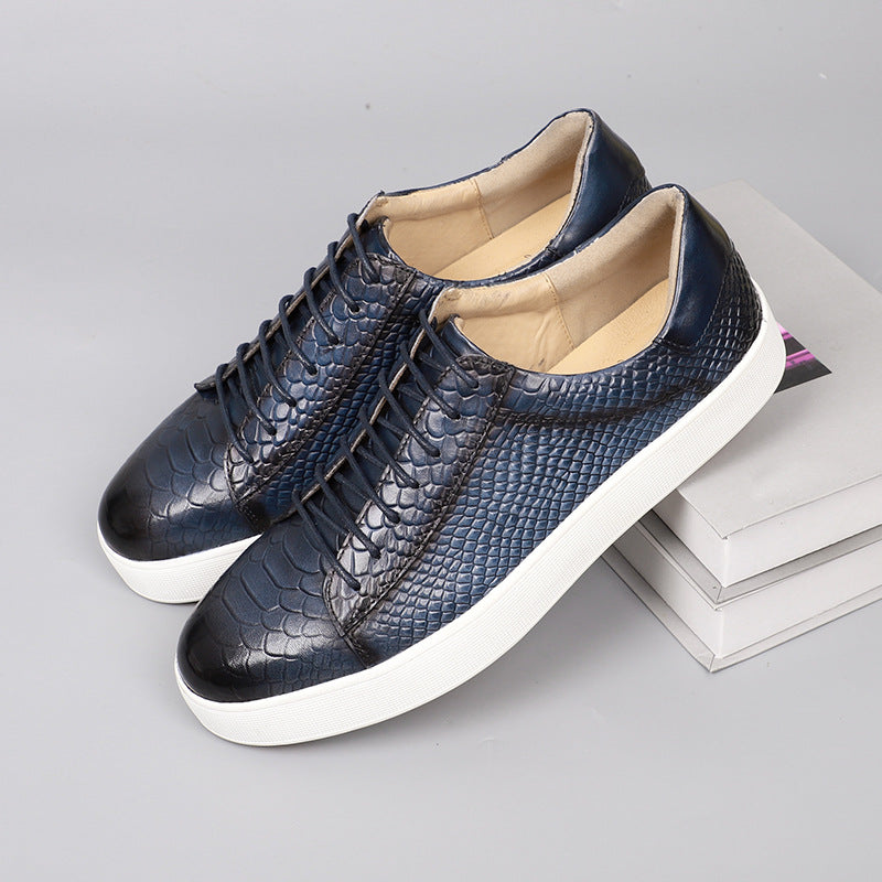 Vincenzo Croc-Embossed Leather Sneakers – Premium Casual Sneakers