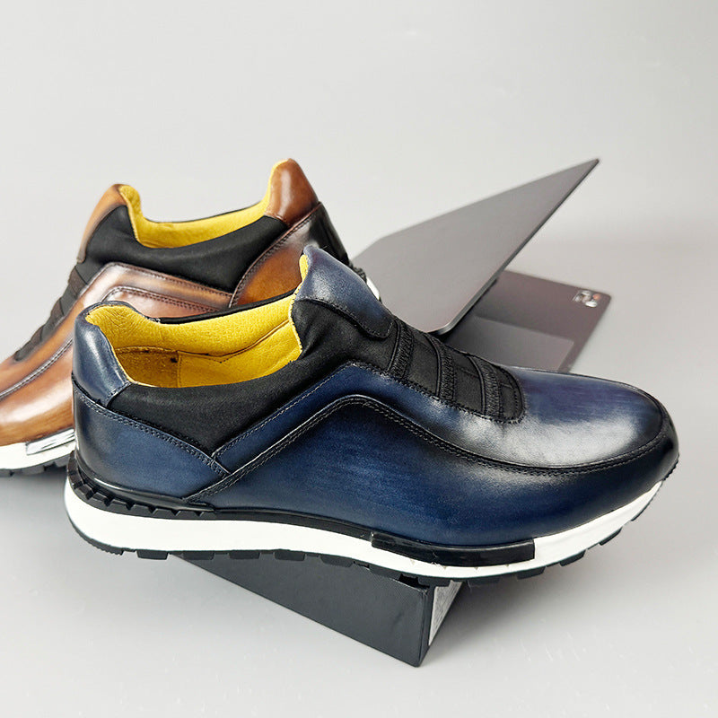 Hayden Genuine Leather Sneakers – Cushioned Streamlined Casual Lace-Up Shoes