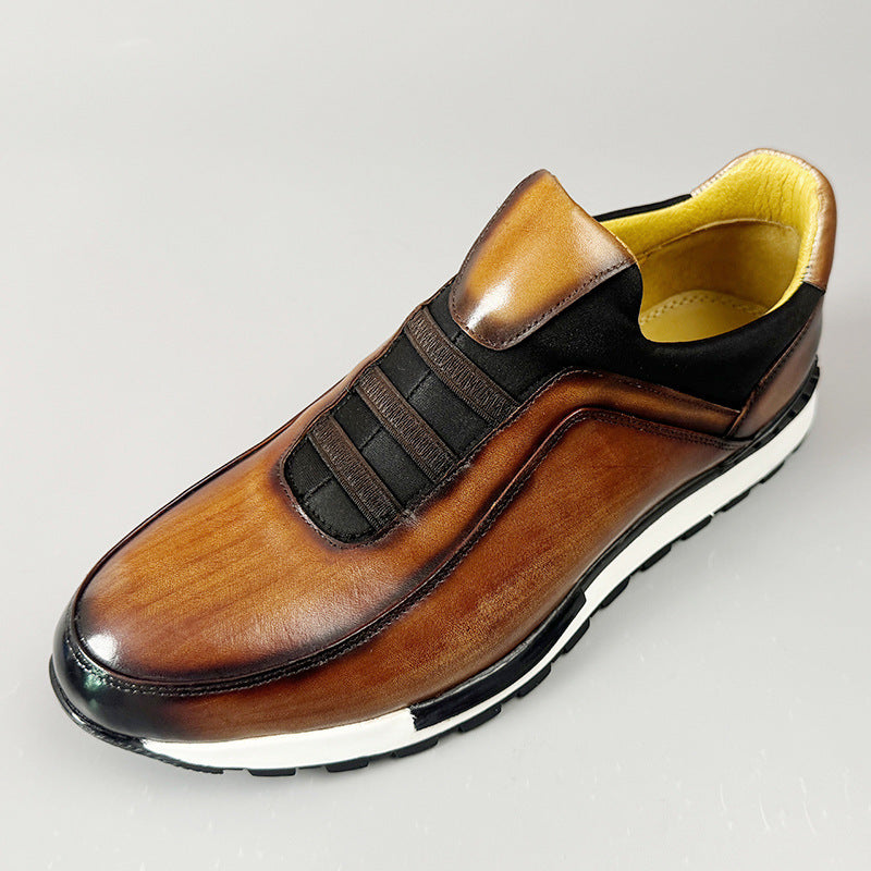 Hayden Genuine Leather Sneakers – Cushioned Streamlined Casual Lace-Up Shoes