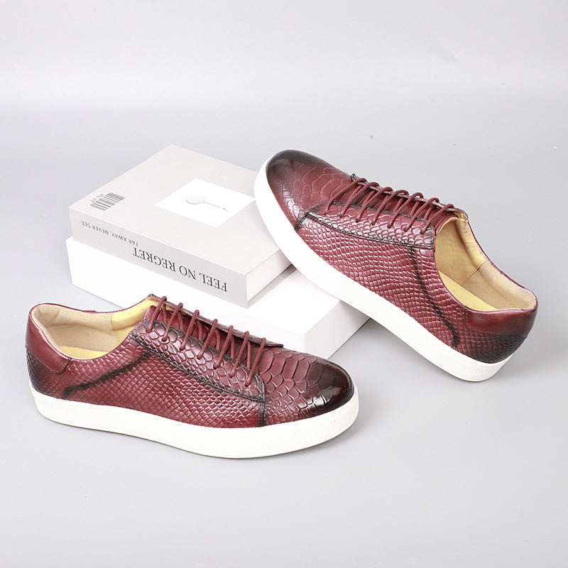 Vincenzo Croc-Embossed Leather Sneakers – Premium Casual Sneakers