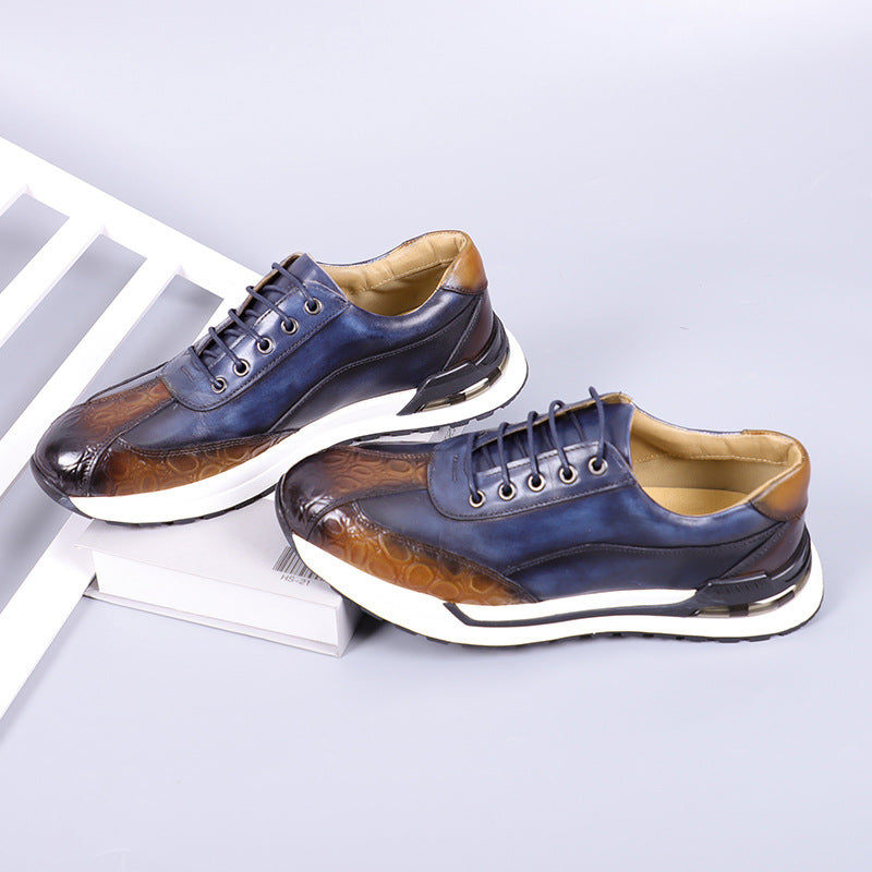 Alexander Crocodile-Pattern Men’s Leather Sneakers
