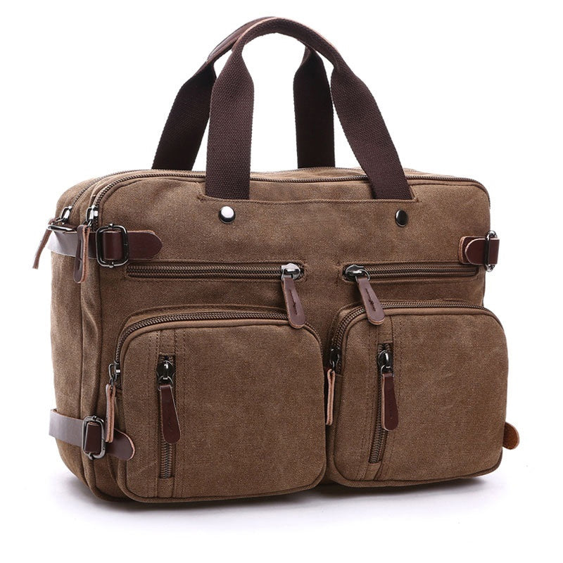 Morrison Men’s Travel Briefcase – Durable Canvas Laptop Bag with Organised Business Storage