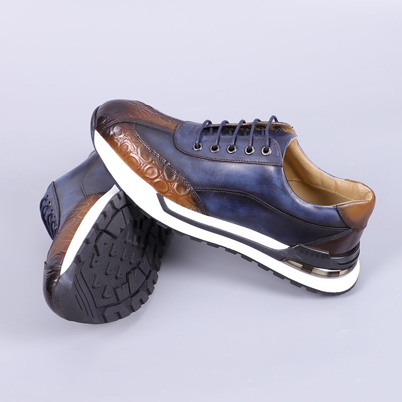 Alexander Crocodile-Pattern Men’s Leather Sneakers