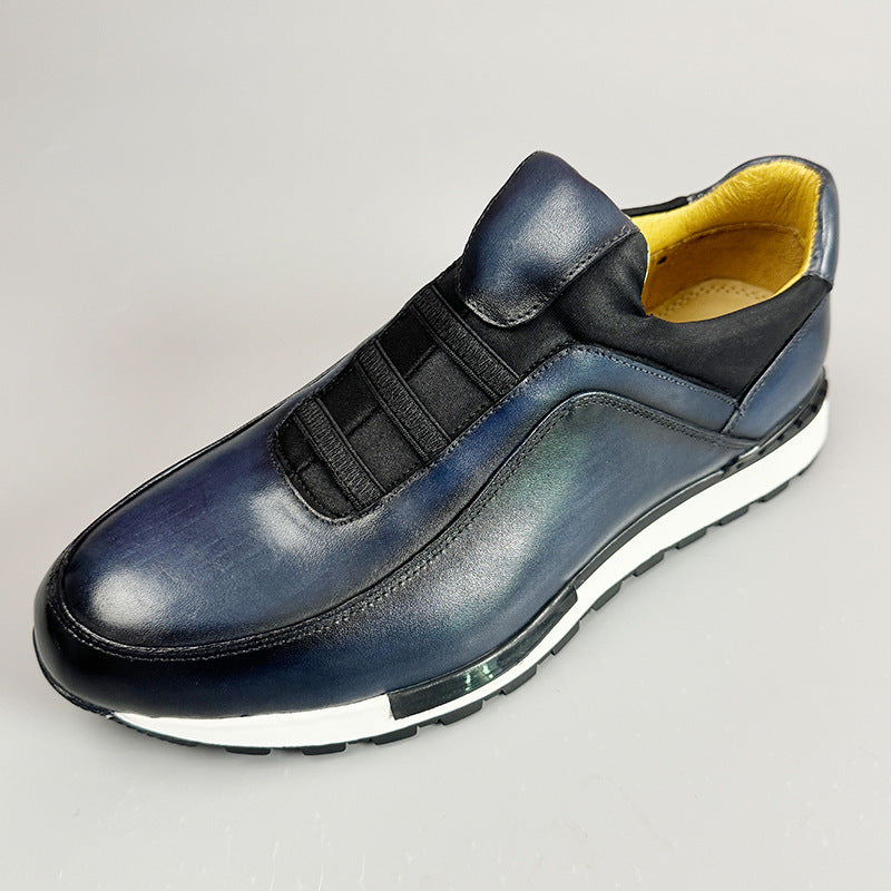 Hayden Genuine Leather Sneakers – Cushioned Streamlined Casual Lace-Up Shoes