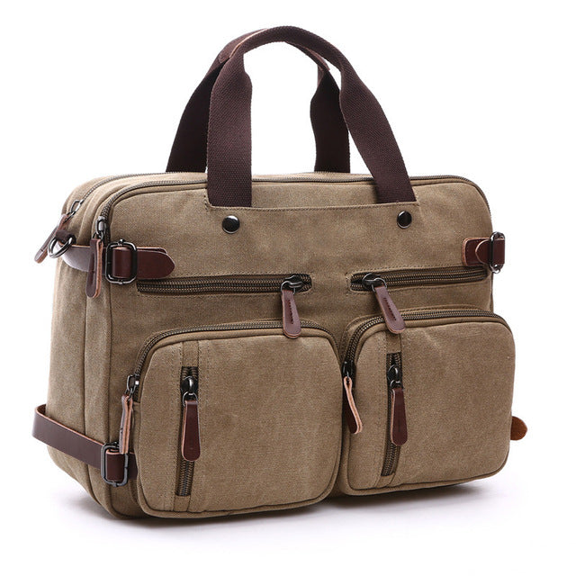 Morrison Men’s Travel Briefcase – Durable Canvas Laptop Bag with Organised Business Storage