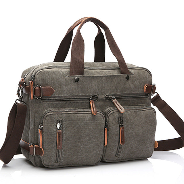 Morrison Men’s Travel Briefcase – Durable Canvas Laptop Bag with Organised Business Storage