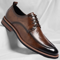 Monarch Men’s Leather Dress Shoes – Genuine Polished Finish with Cushioned Comfort