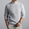 Liam Men’s Cable Knit Sweater – Merino Wool Pullover