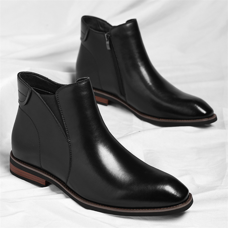 Caleb Men’s Chelsea Boots – Genuine Leather Slip-On Boots with Cushioned Insole