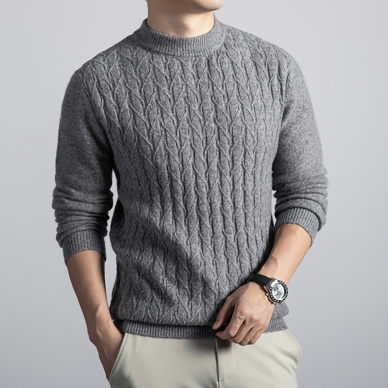 Liam Men’s Cable Knit Sweater – Merino Wool Pullover