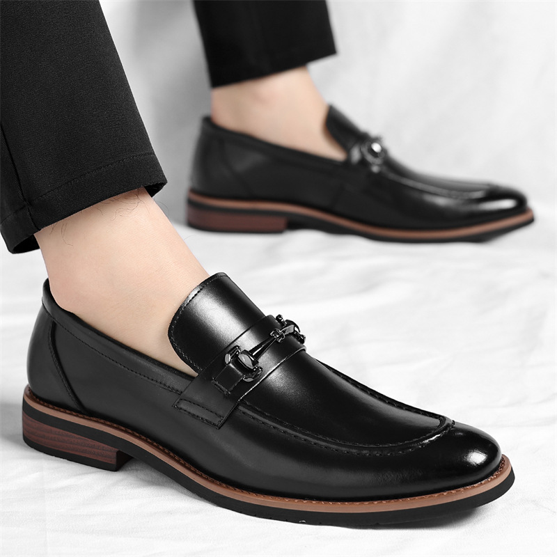Patrick Men’s Leather Loafers – Italian Leather Slip-On Dress Shoes with Cushioned Footbed