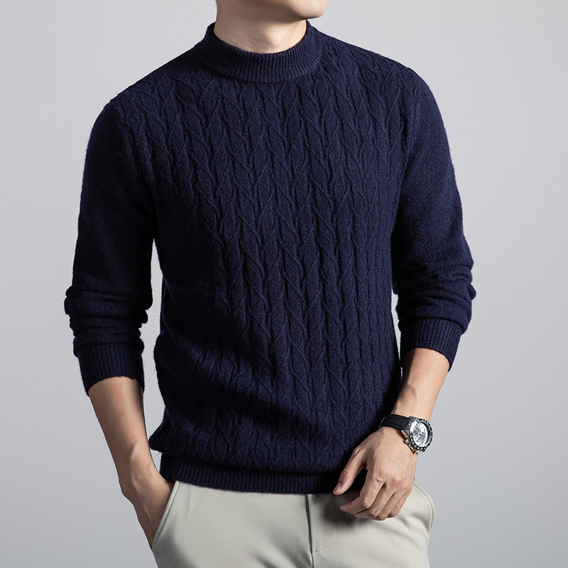 Liam Men’s Cable Knit Sweater – Merino Wool Pullover