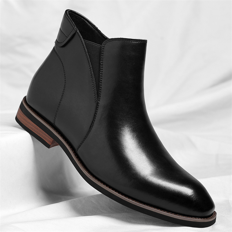 Caleb Men’s Chelsea Boots – Genuine Leather Slip-On Boots with Cushioned Insole