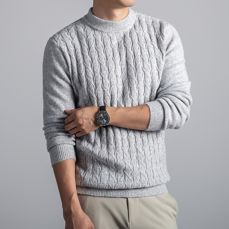 Liam Men’s Cable Knit Sweater – Merino Wool Pullover