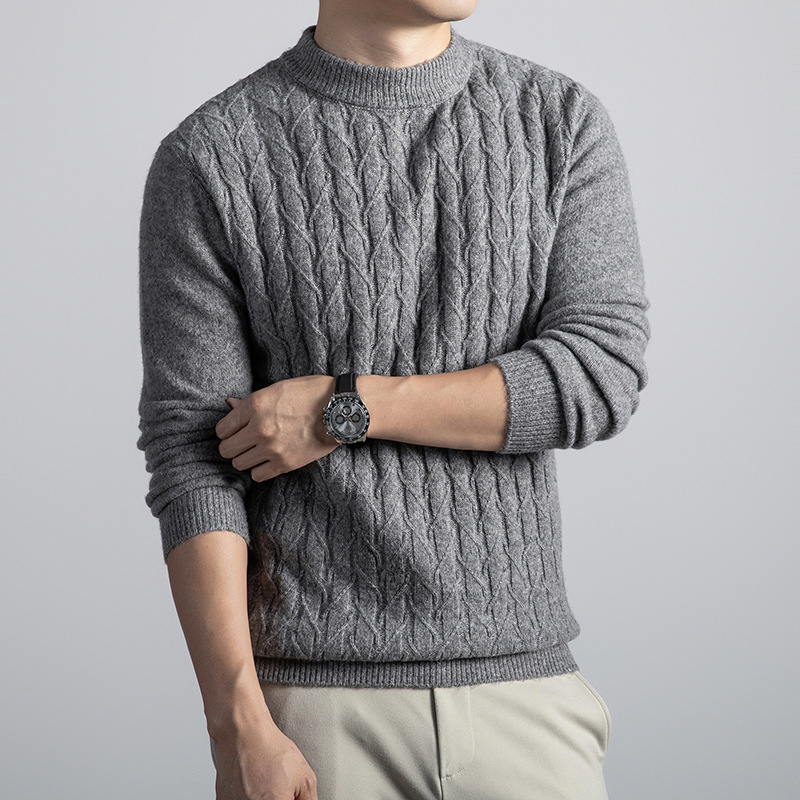 Liam Men’s Cable Knit Sweater – Merino Wool Pullover