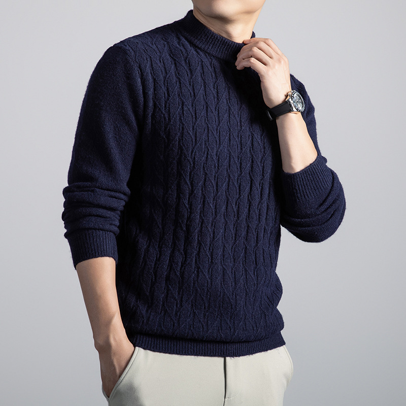 Liam Men’s Cable Knit Sweater – Merino Wool Pullover